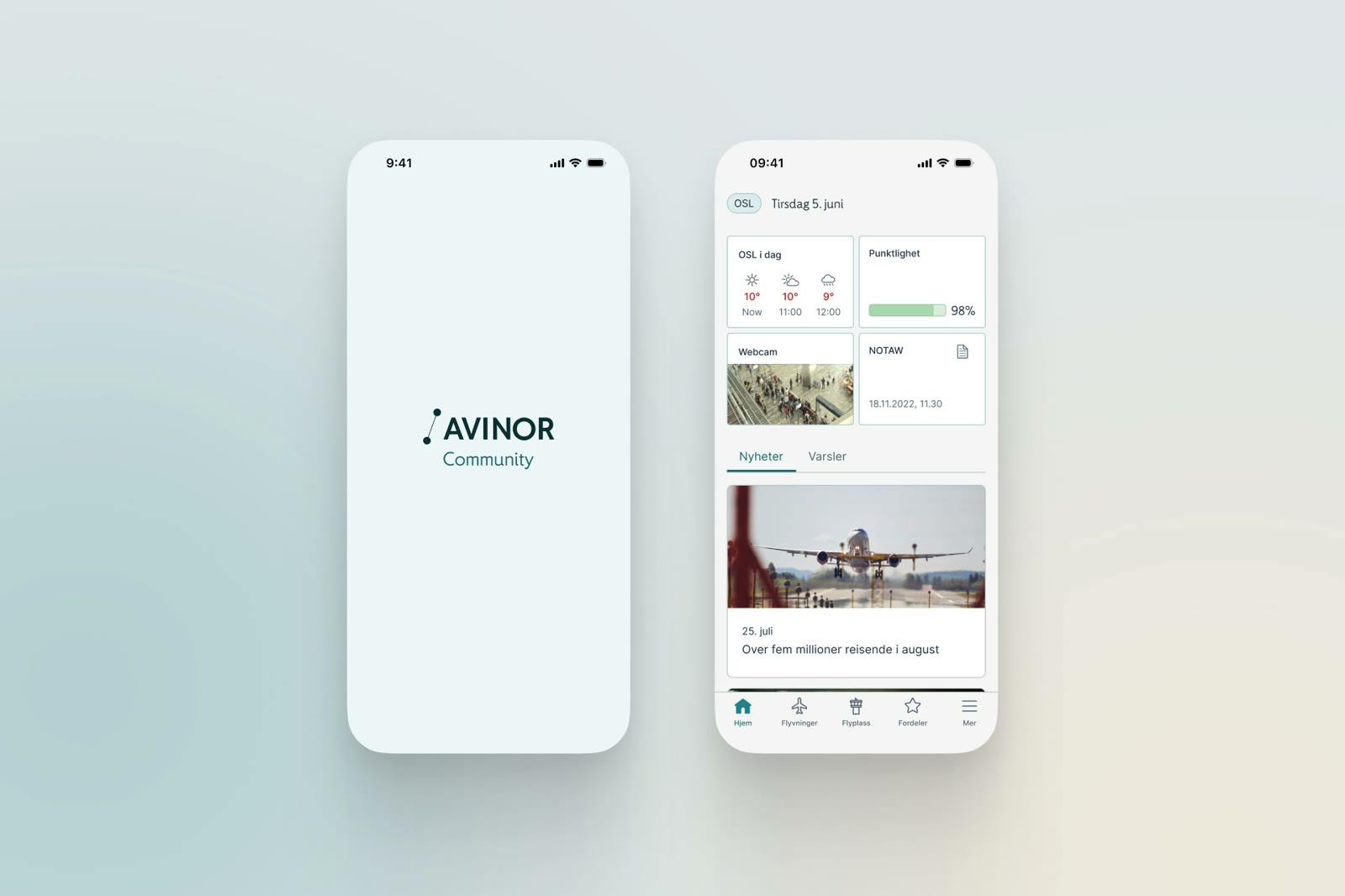 Detaljskjerm i Avinor Community.